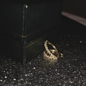 18k gold plated zircon earring huggie